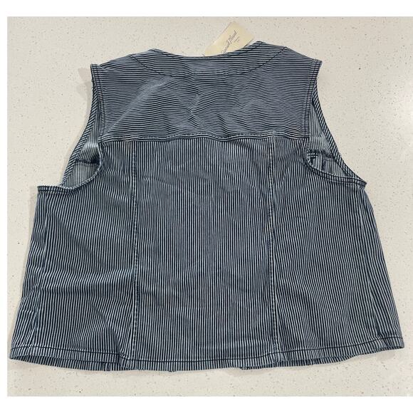 V-Neck Denim Vest - Universal Thread Blue Stripes XXL New - Picture 6 of 12